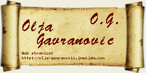 Olja Gavranović vizit kartica